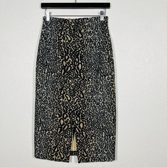 Halogen Knit Midi Animal Print Skirt Long Casual Warm Winter - XS - Picture 3 of 4